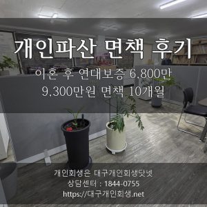 개인파산 면책 후기 - 이혼 후 연대보증 6,800만 포함 9,300만원 면책 10개월