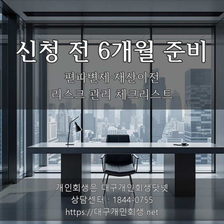 대구 개인회생 파산 신청 전 6개월 준비 실무 가이드