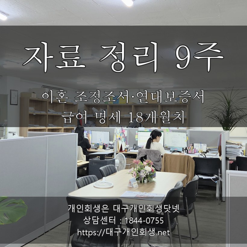 이혼 조정조서와 연대보증서 자료 정리 9주 - 18개월치 급여 명세