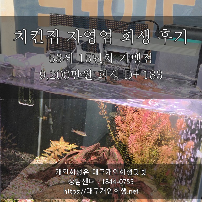 치킨집 자영업 개인회생 후기 - 53세 프랜차이즈 가맹점 15년차 9,200만원 회생