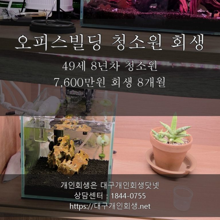 오피스빌딩 청소원 회생 후기 - 49세 8년차 아내 쇼핑몰 연대보증 7,600만원 회생 8개월