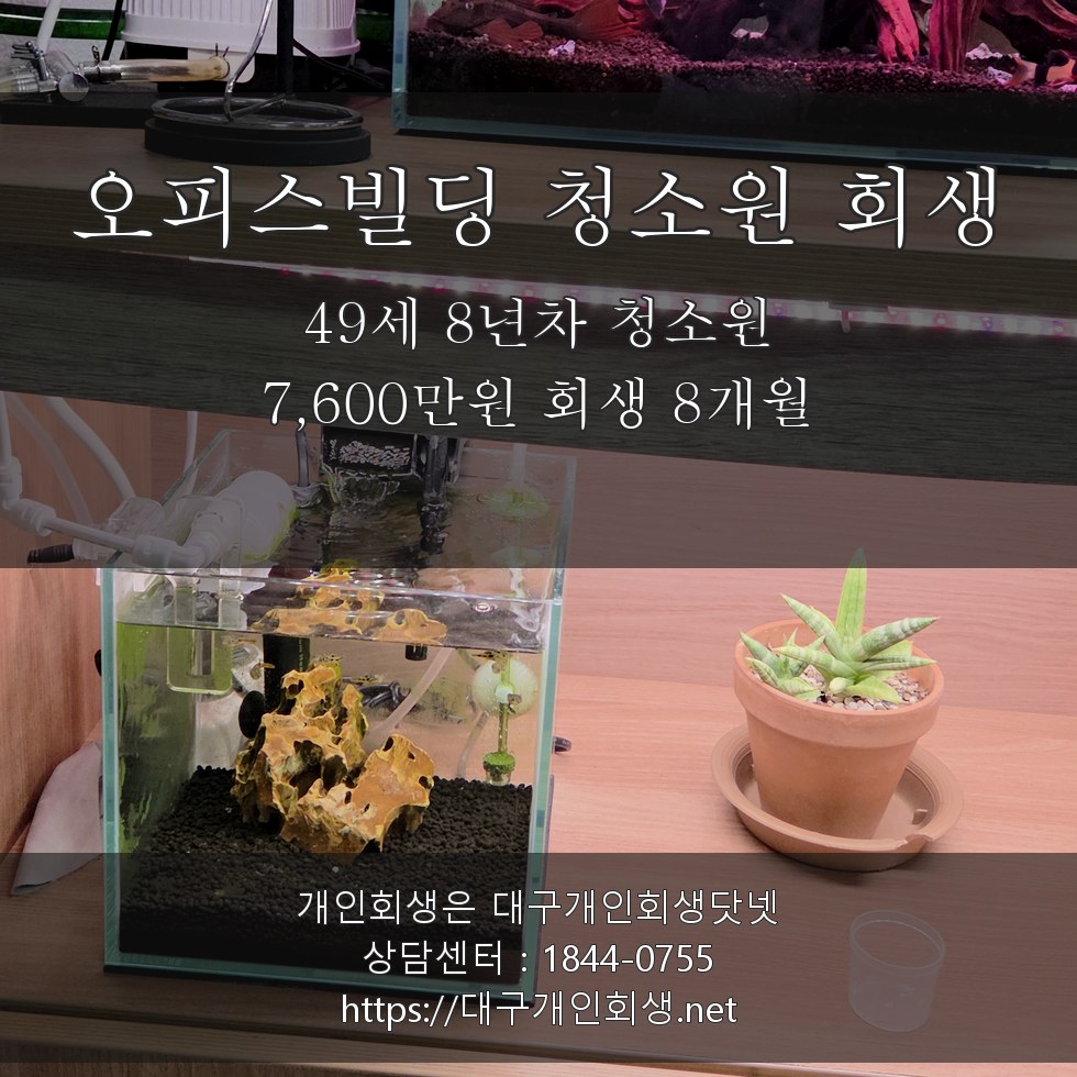 오피스빌딩 청소원 회생 후기 - 49세 8년차 아내 쇼핑몰 연대보증 7,600만원 회생 8개월