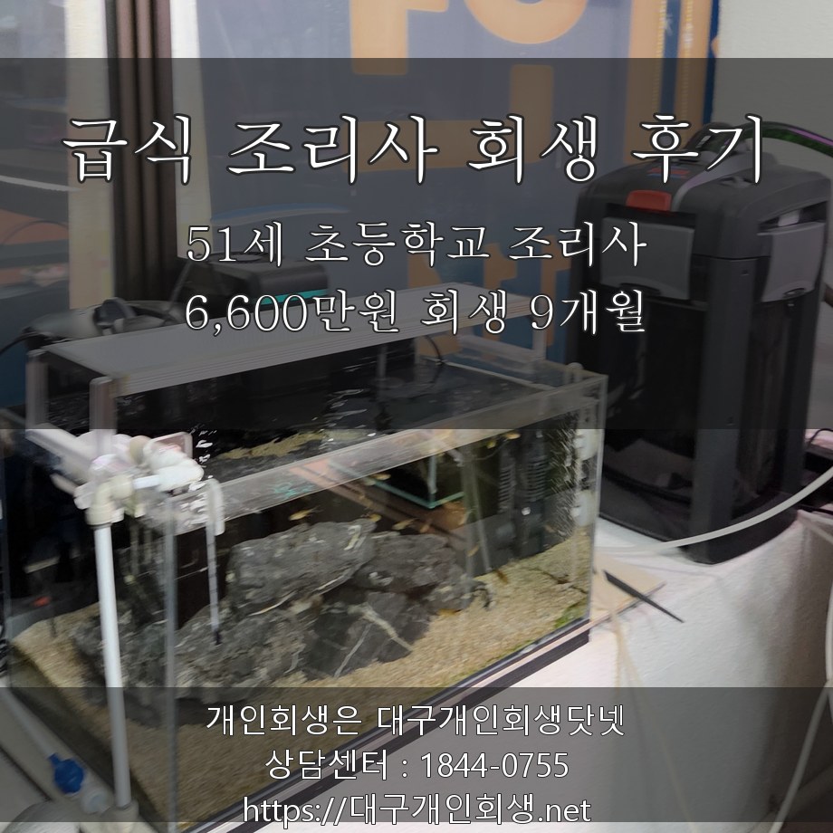 급식 조리사 개인회생 후기 - 51세 무기계약직 남동생 연대보증 6,600만원 회생 9개월