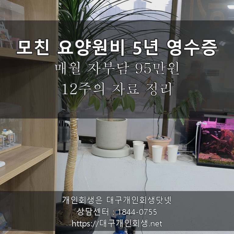 모친 치매 요양원비 5년 영수증 매월 자부담 95만원 - 12주의 자료 정리